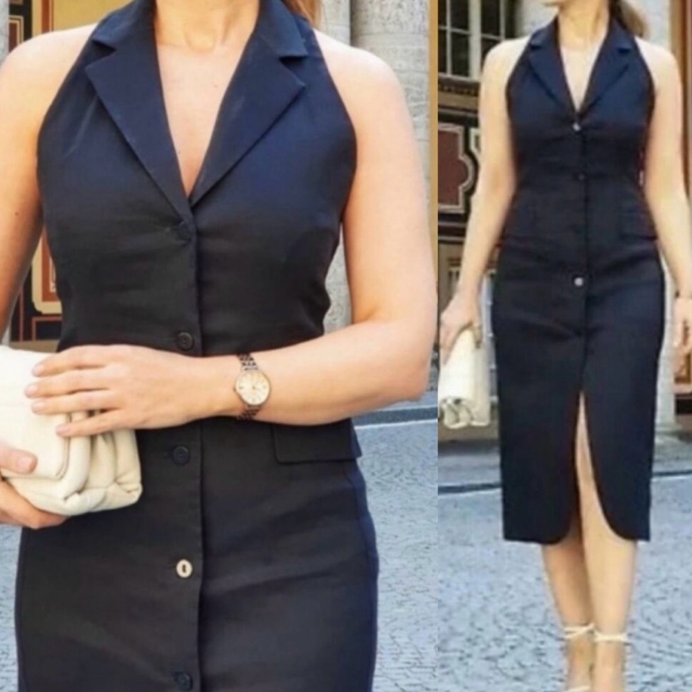 Zara Black Halter Midi Dress
